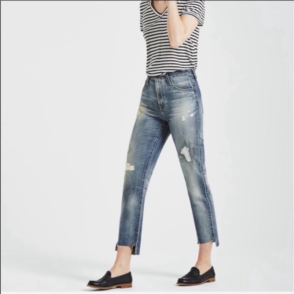 AG Cropped Distressed Jeans